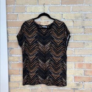 Fransa Black and Gold Short Sleeve Shirt